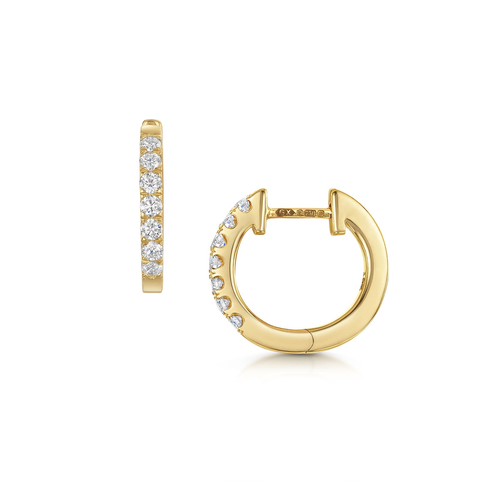 18ct Yellow Gold Diamond Hoop Earrings 0.25ct