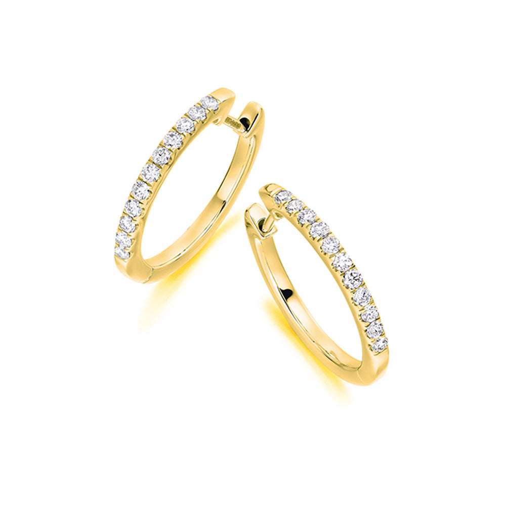 18ct Yellow Gold Diamond Hoop Earrings 0.35ct simple Pursuit