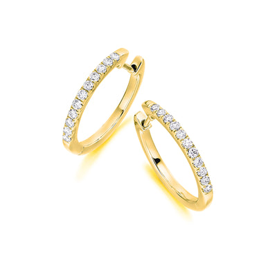 18ct Yellow Gold Diamond Hoop Earrings 0.35ct simple Pursuit
