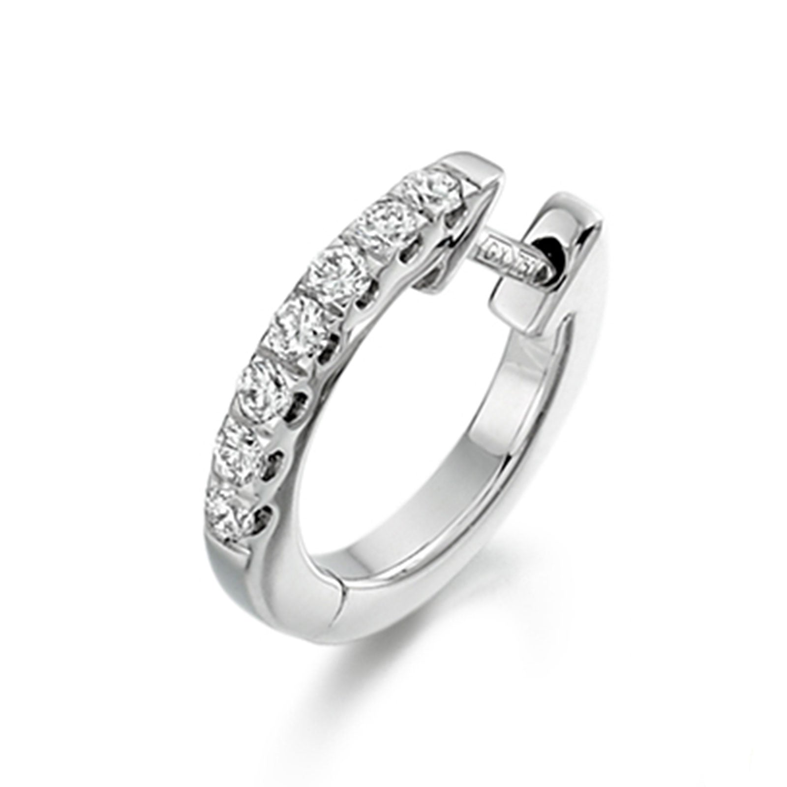18ct White Gold Diamond Hoop Earrings 0.25ct simple Pursuit