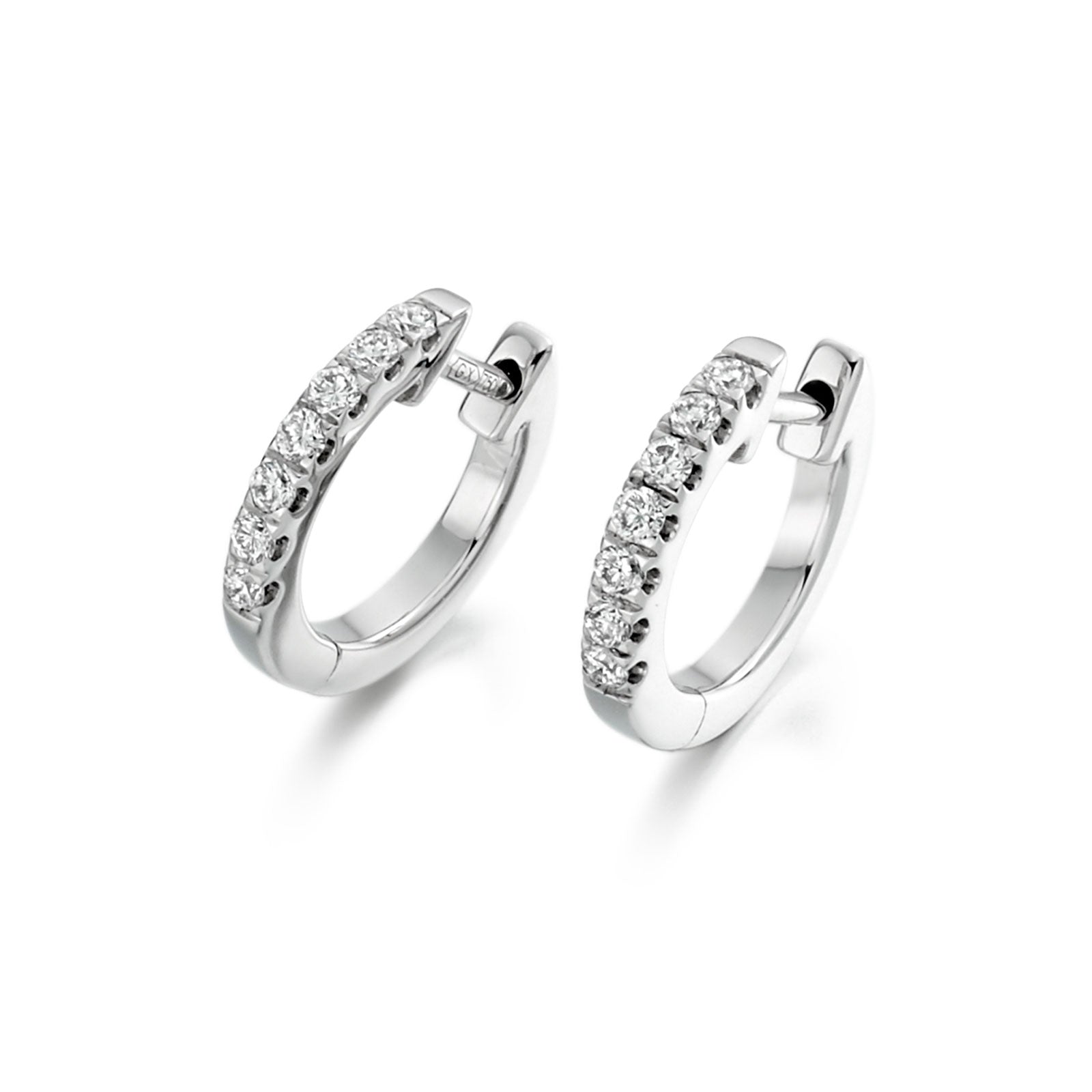 18ct White Gold Diamond Hoop Earrings 0.25ct simple Pursuit