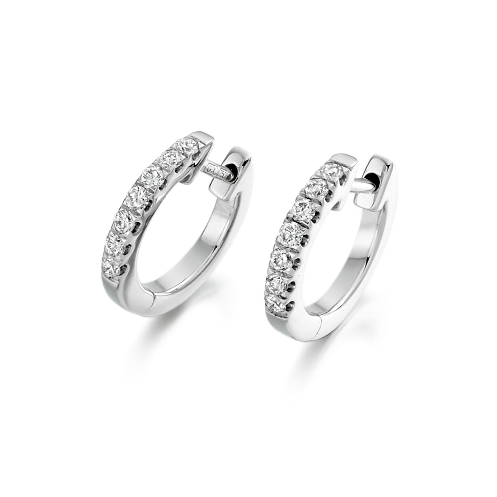 18ct White Gold Diamond Hoop Earrings 0.25ct simple Pursuit