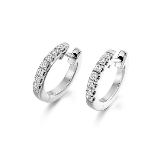 18ct White Gold Diamond Hoop Earrings 0.25ct simple Pursuit