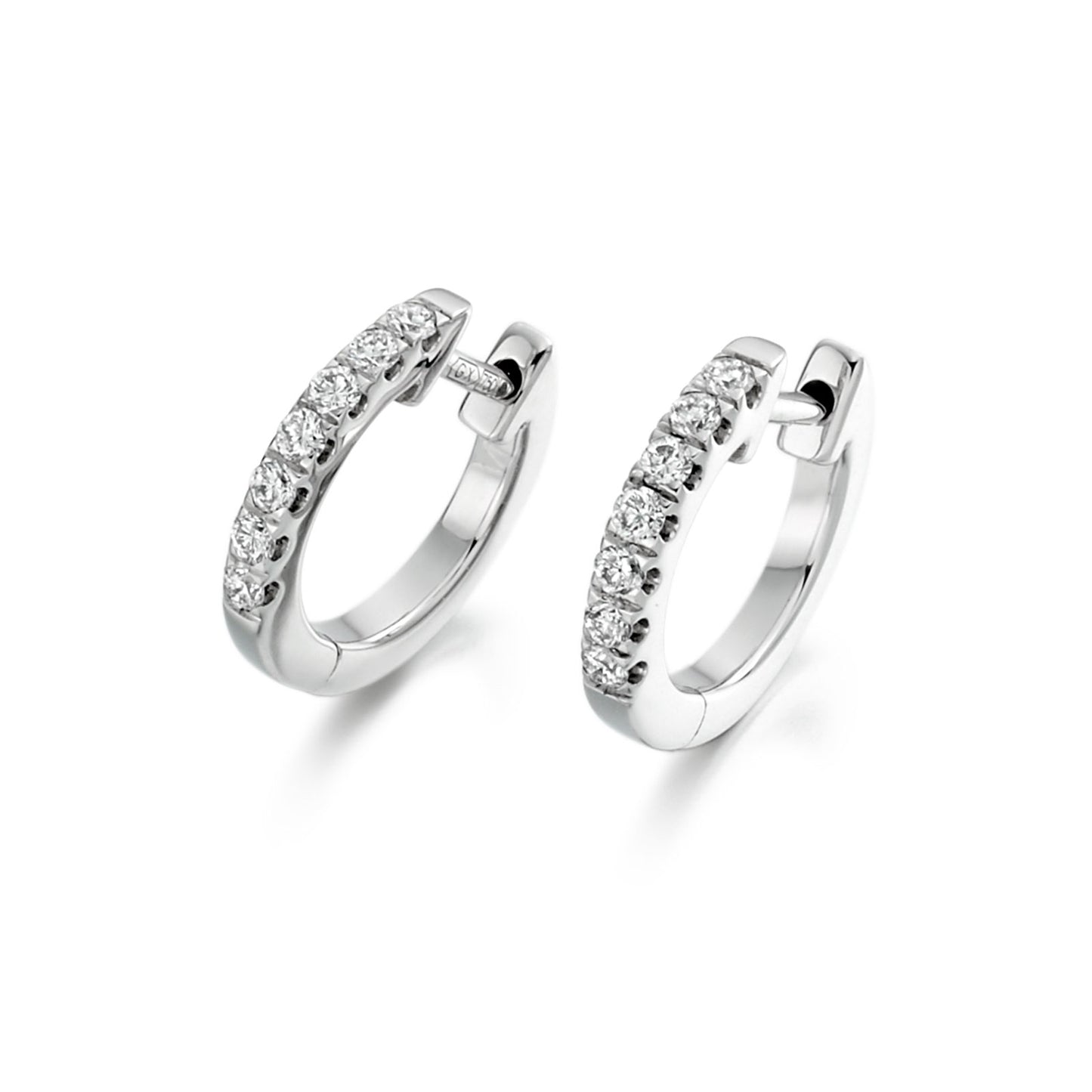 18ct White Gold Diamond Hoop Earrings 0.25ct simple Pursuit