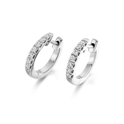 18ct White Gold Diamond Hoop Earrings 0.25ct simple Pursuit