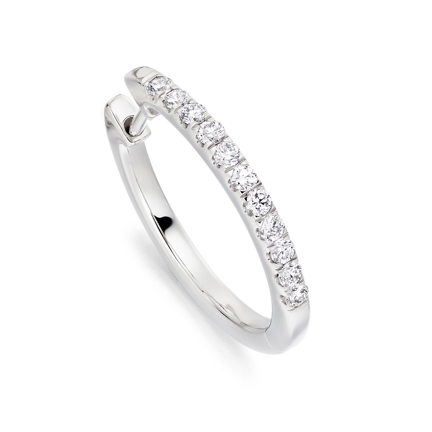 18ct White Gold Diamond Hoop Earrings 0.35ct simple Pursuit