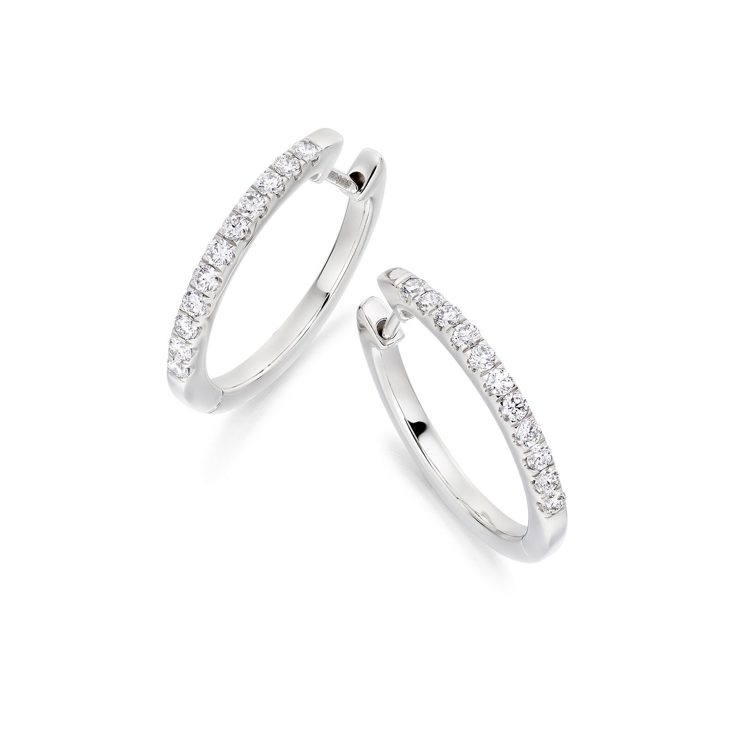 18ct White Gold Diamond Hoop Earrings 0.35ct simple Pursuit