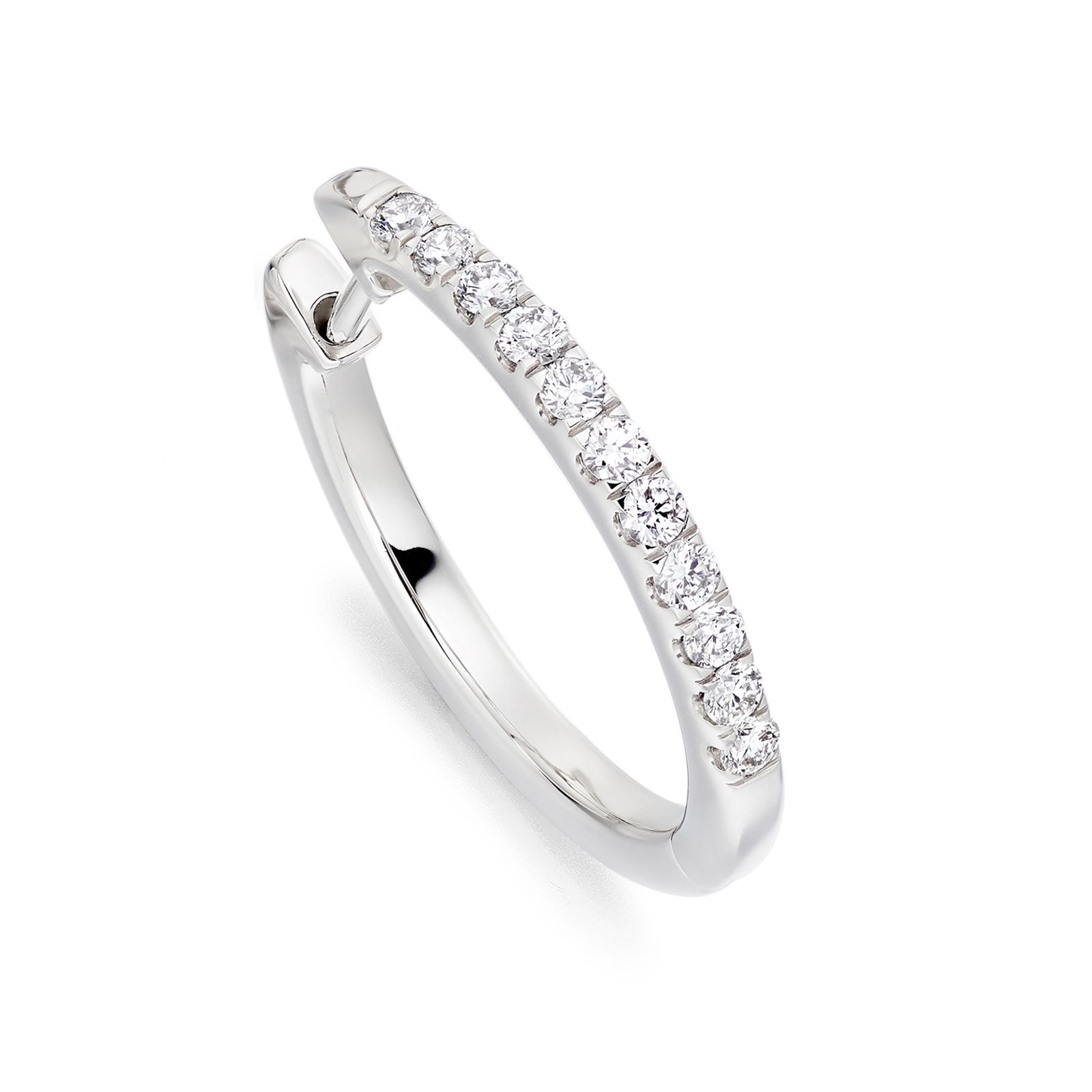18ct White Gold Diamond Hoop Earrings 0.35ct simple Pursuit