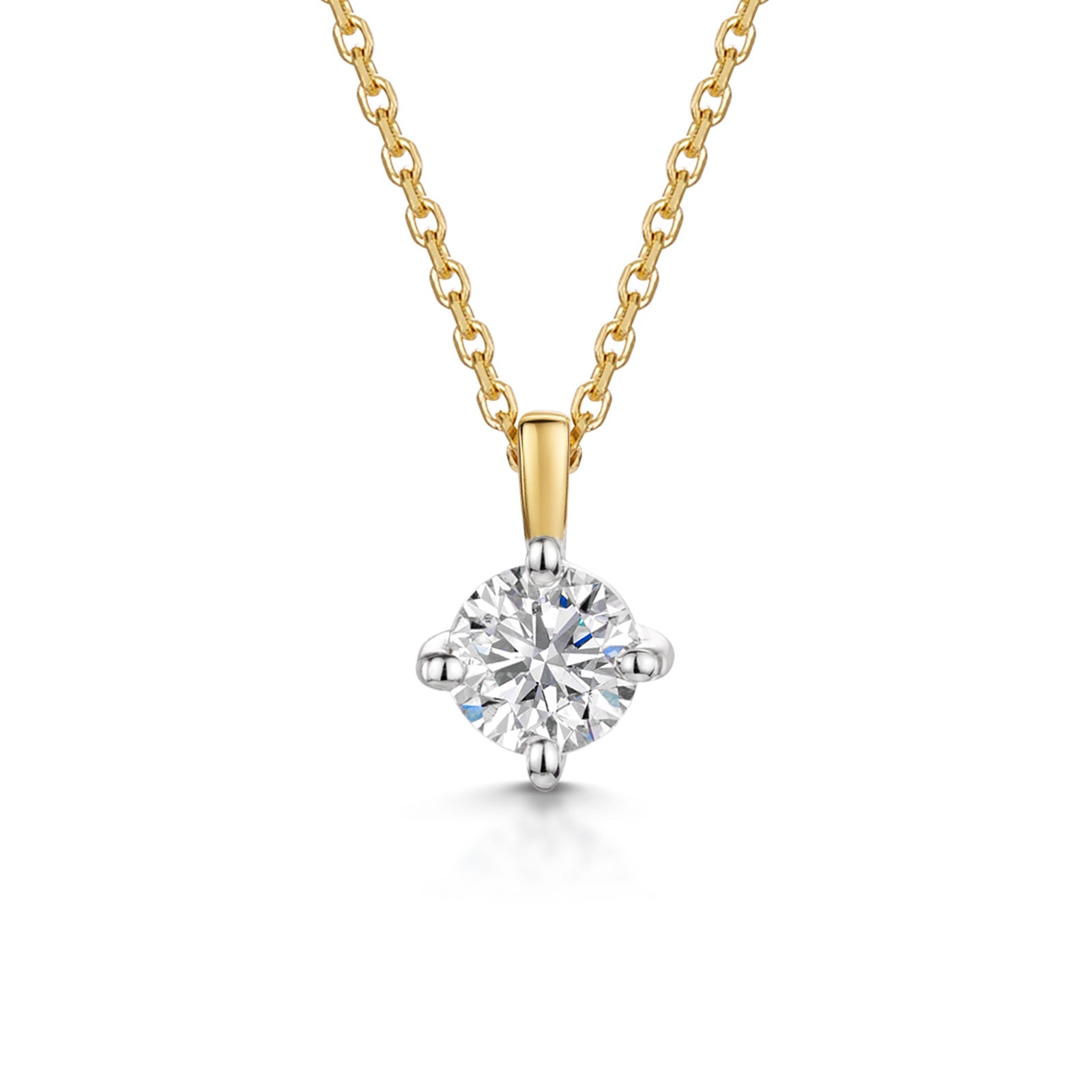 18ct Yellow & White Gold Diamond Pendant 0.30ct simple Pursuit