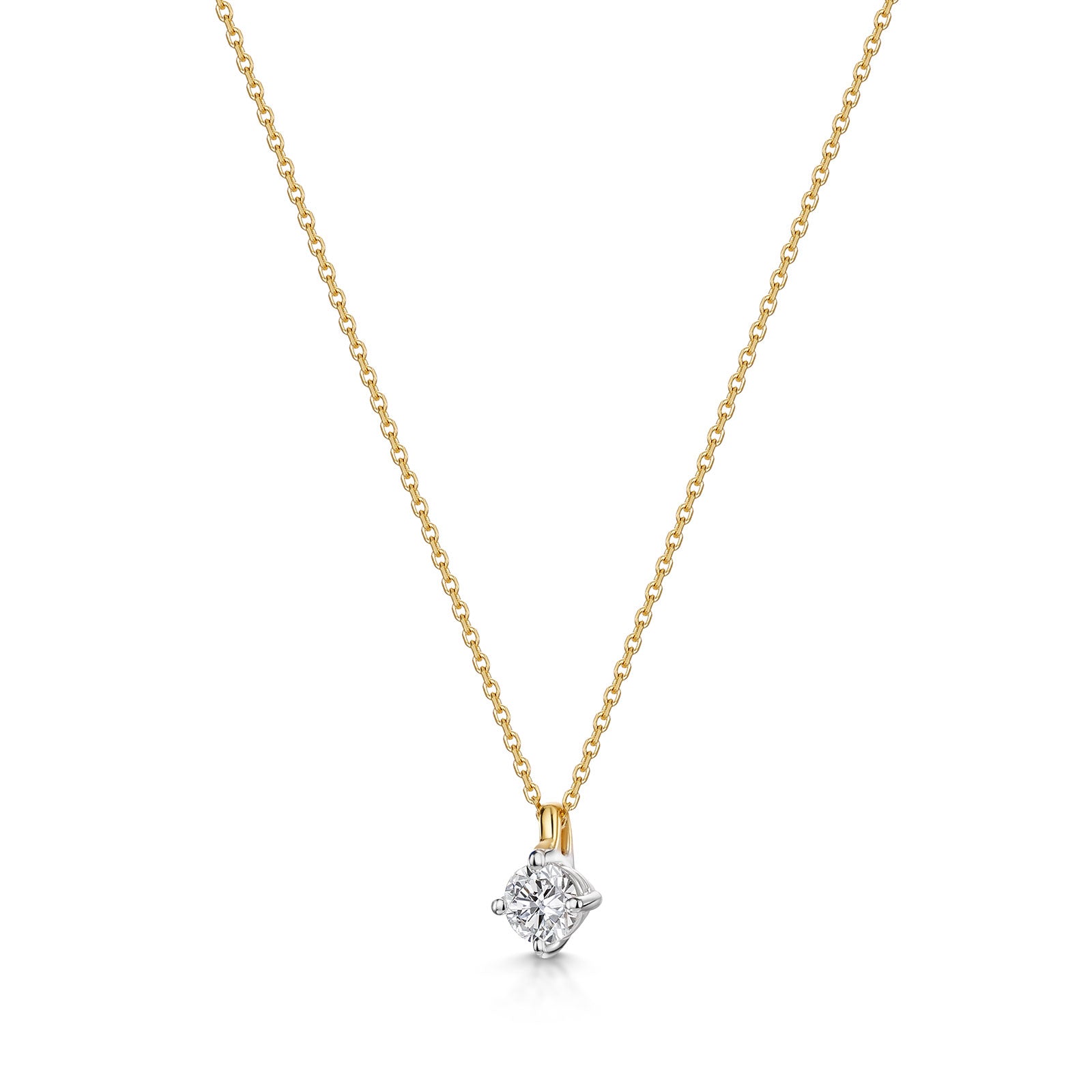 18ct Yellow & White Gold Diamond Pendant 0.30ct simple Pursuit