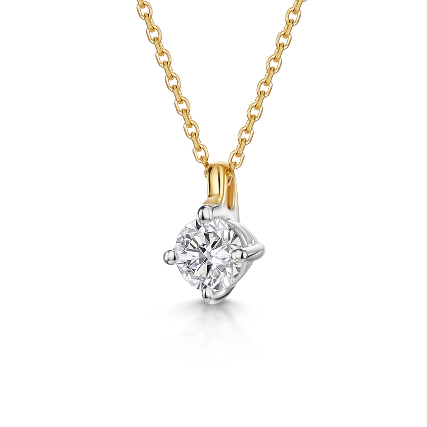 18ct Yellow & White Gold Diamond Pendant 0.30ct simple Pursuit