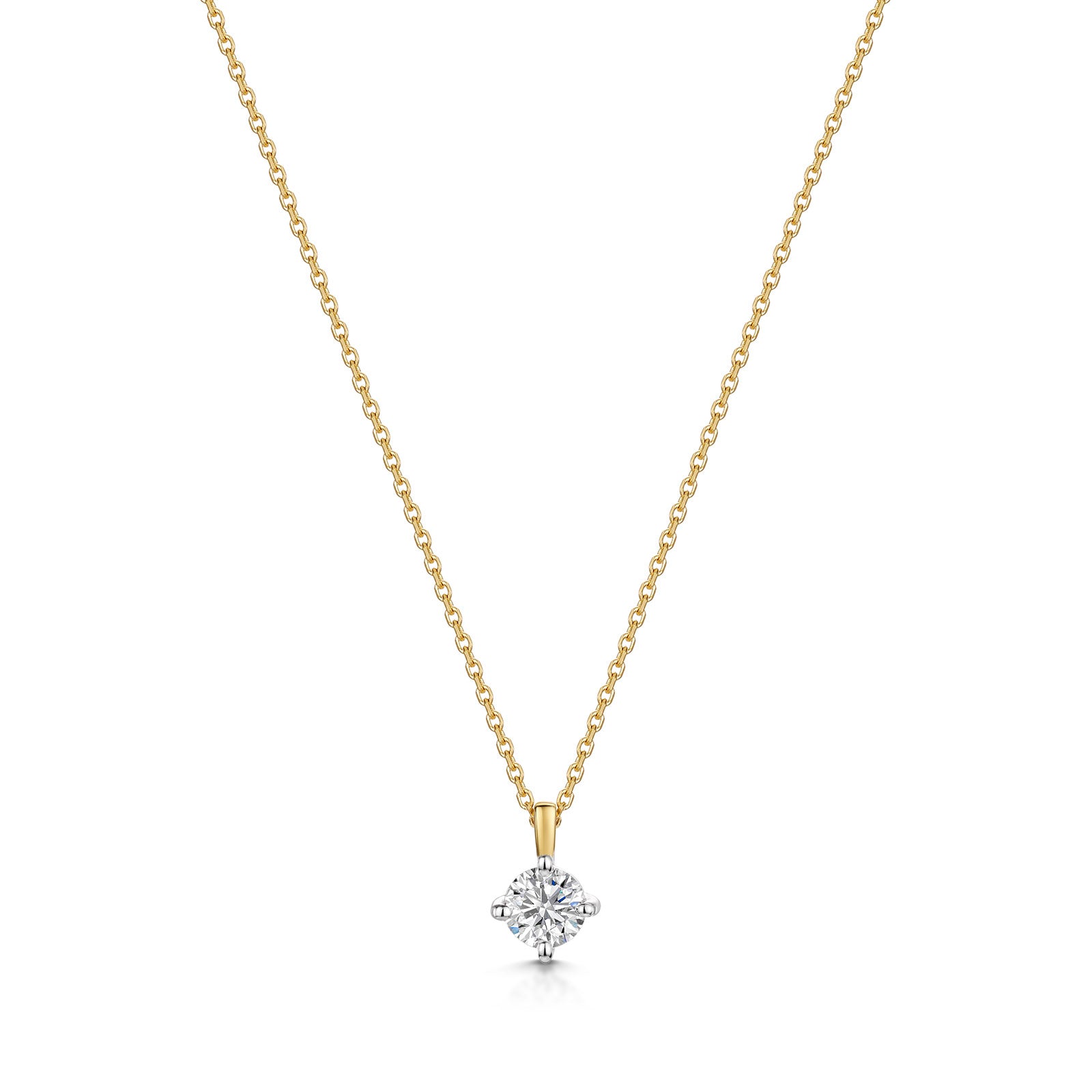 18ct Yellow & White Gold Diamond Pendant 0.30ct simple Pursuit