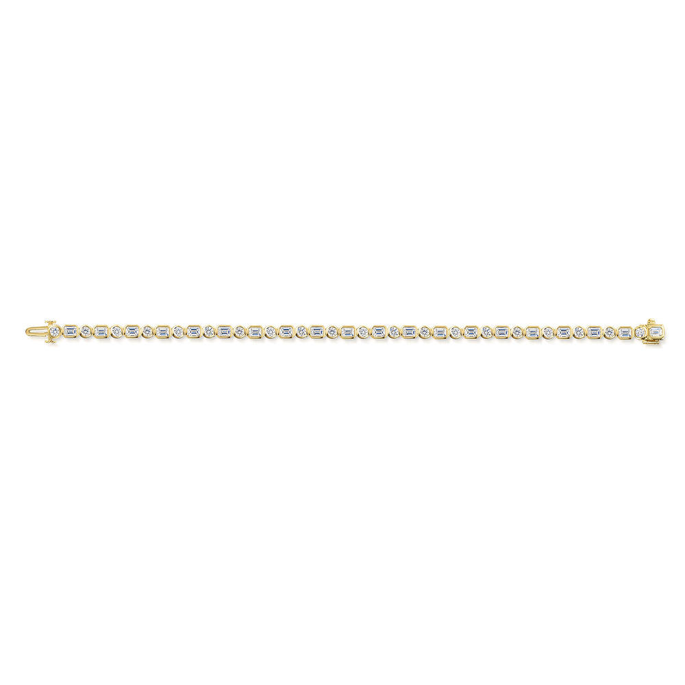 18ct Yellow Gold Diamond Tennis Bracelet simple Pursuit