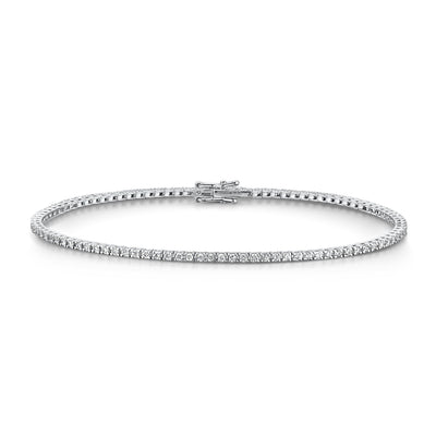 18ct White Gold Diamond Tennis Bracelet 1.00ct simple Pursuit