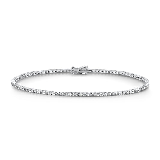 18ct White Gold Diamond Tennis Bracelet 1.00ct simple Pursuit
