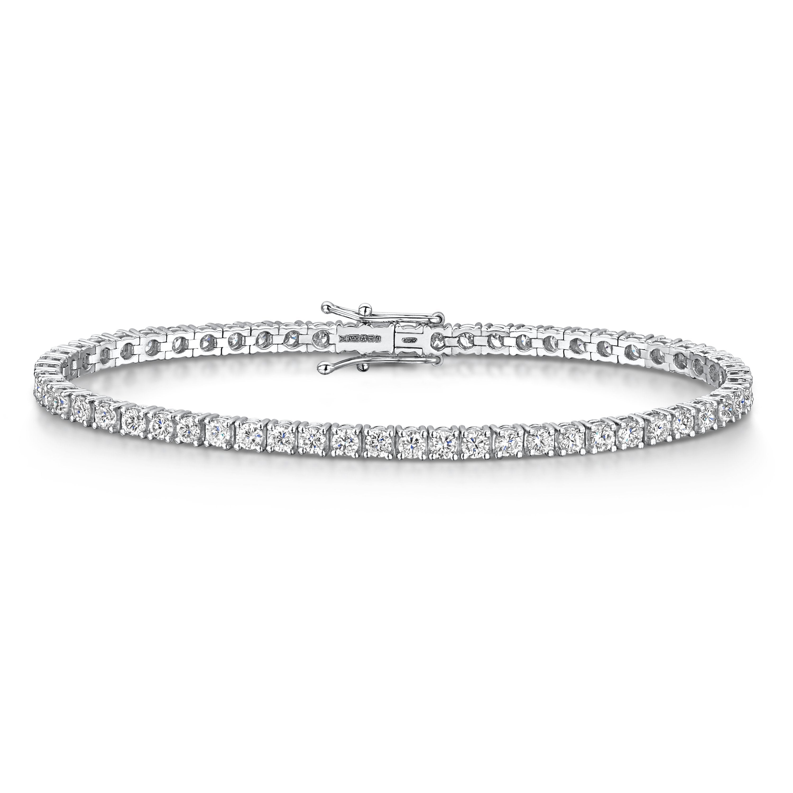 18ct White Gold Diamond Tennis Bracelet 3.50ct simple Pursuit