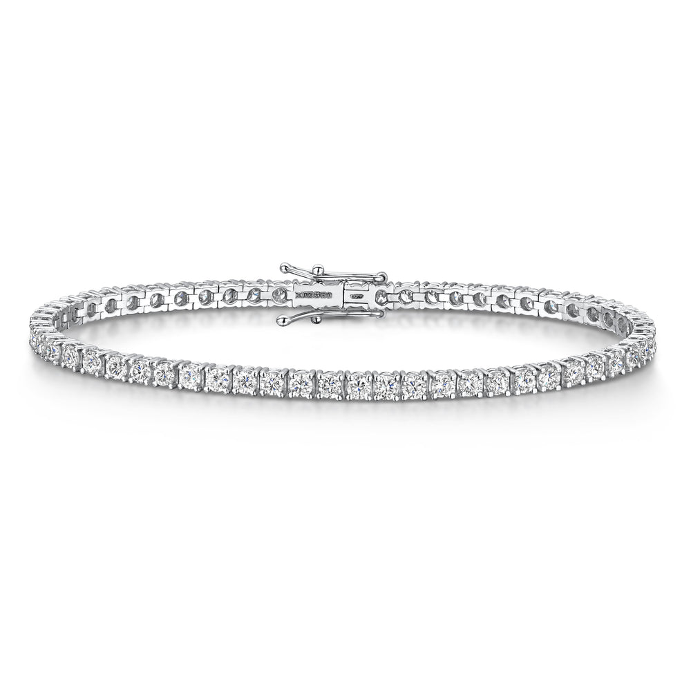 18ct White Gold Diamond Tennis Bracelet 3.50ct simple Pursuit