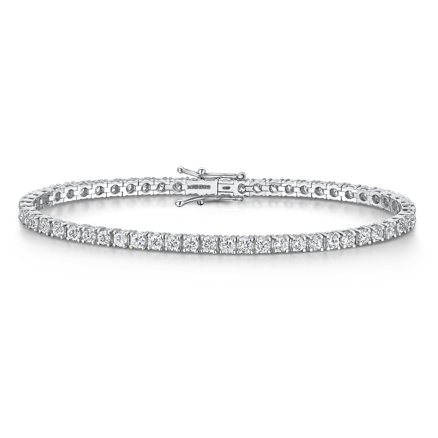 18ct White Gold Diamond Tennis Bracelet 3.50ct simple Pursuit