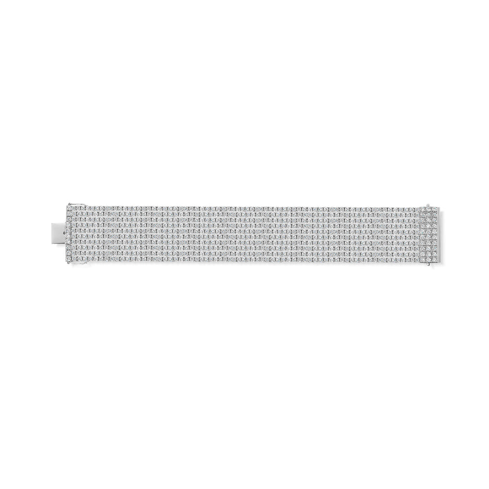 18ct White Gold Ten Row Diamond Tennis Bracelet simple Pursuit