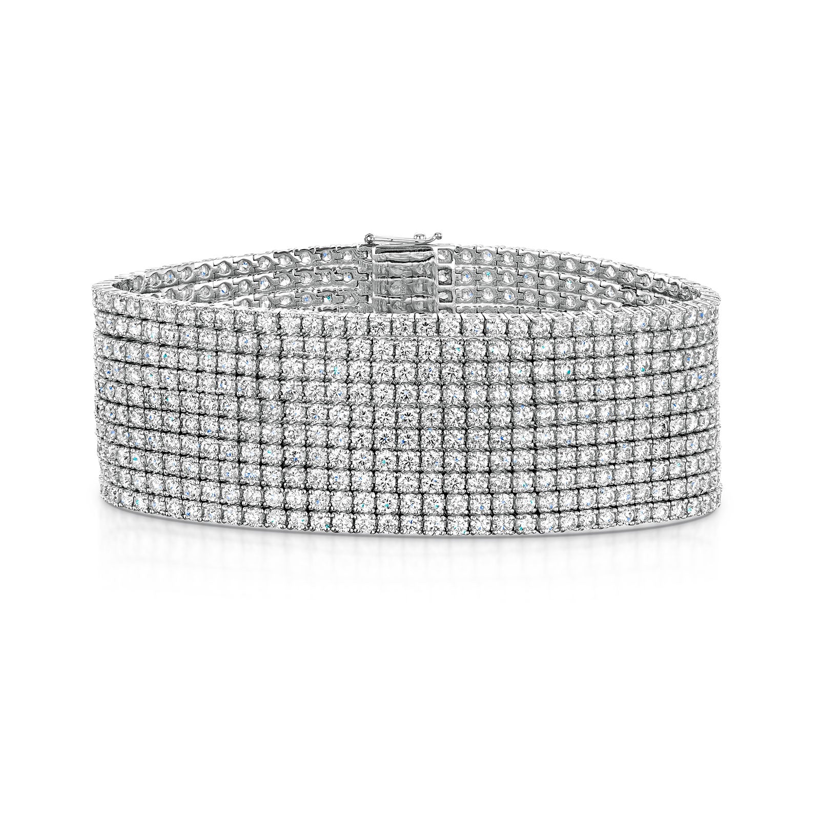 18ct White Gold Ten Row Diamond Tennis Bracelet simple Pursuit