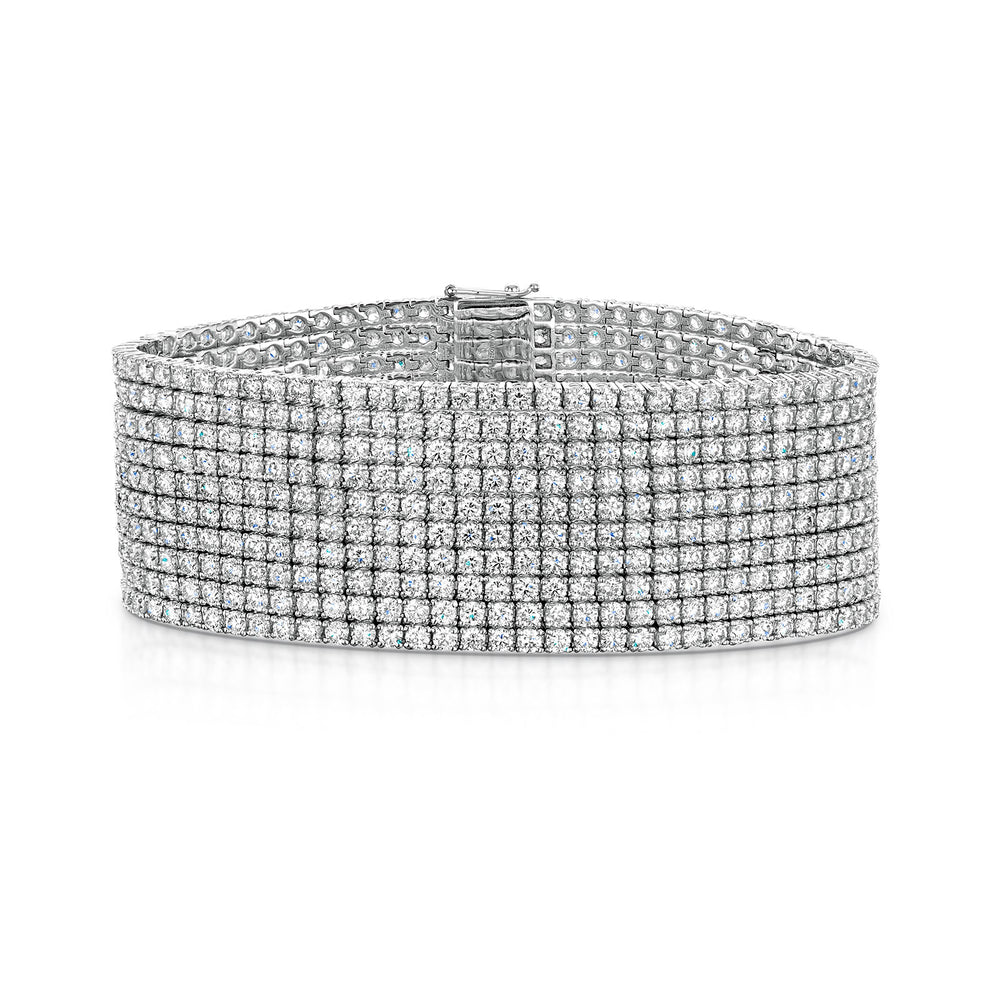 18ct White Gold Ten Row Diamond Tennis Bracelet simple Pursuit