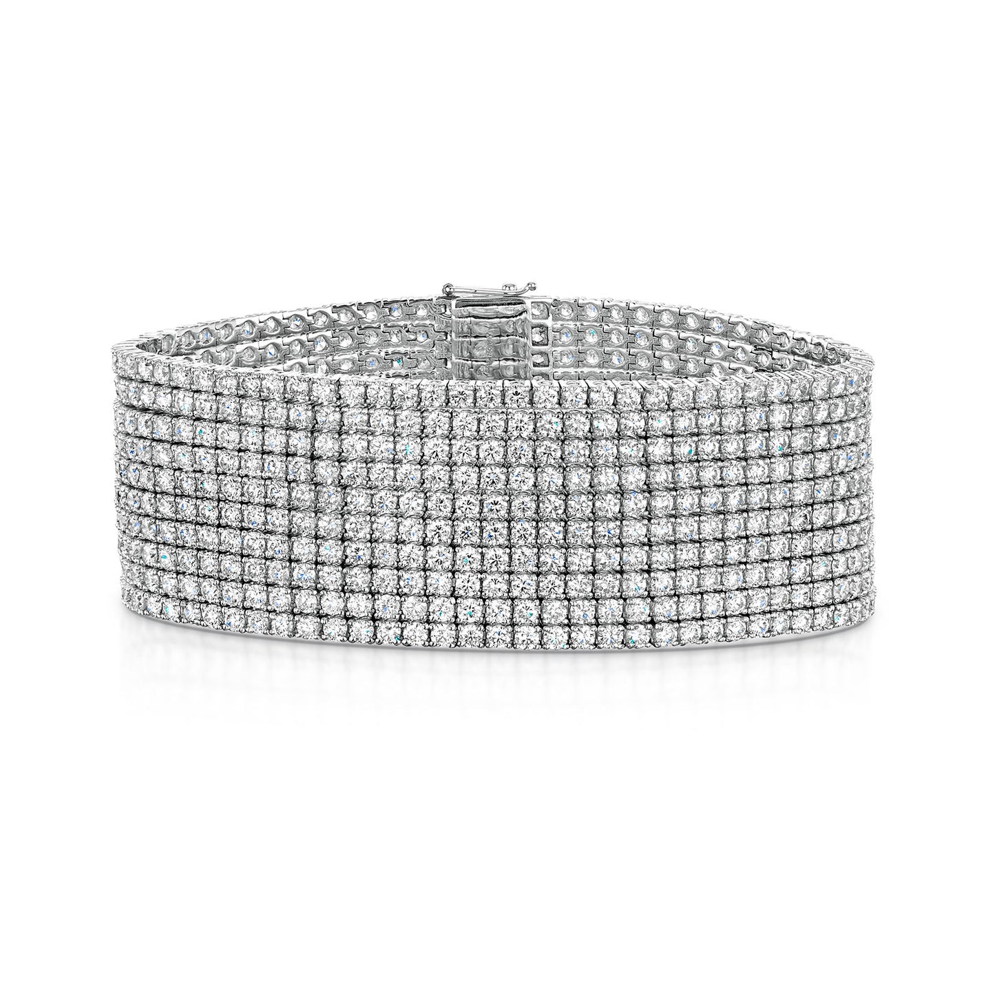 18ct White Gold Ten Row Diamond Tennis Bracelet simple Pursuit
