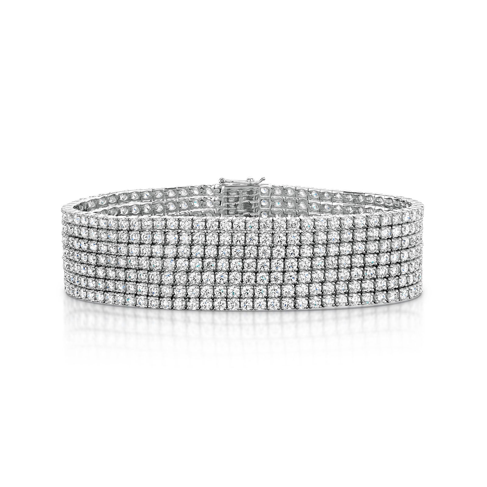 18ct White Gold Seven Row Diamond Tennis Bracelet simple Pursuit