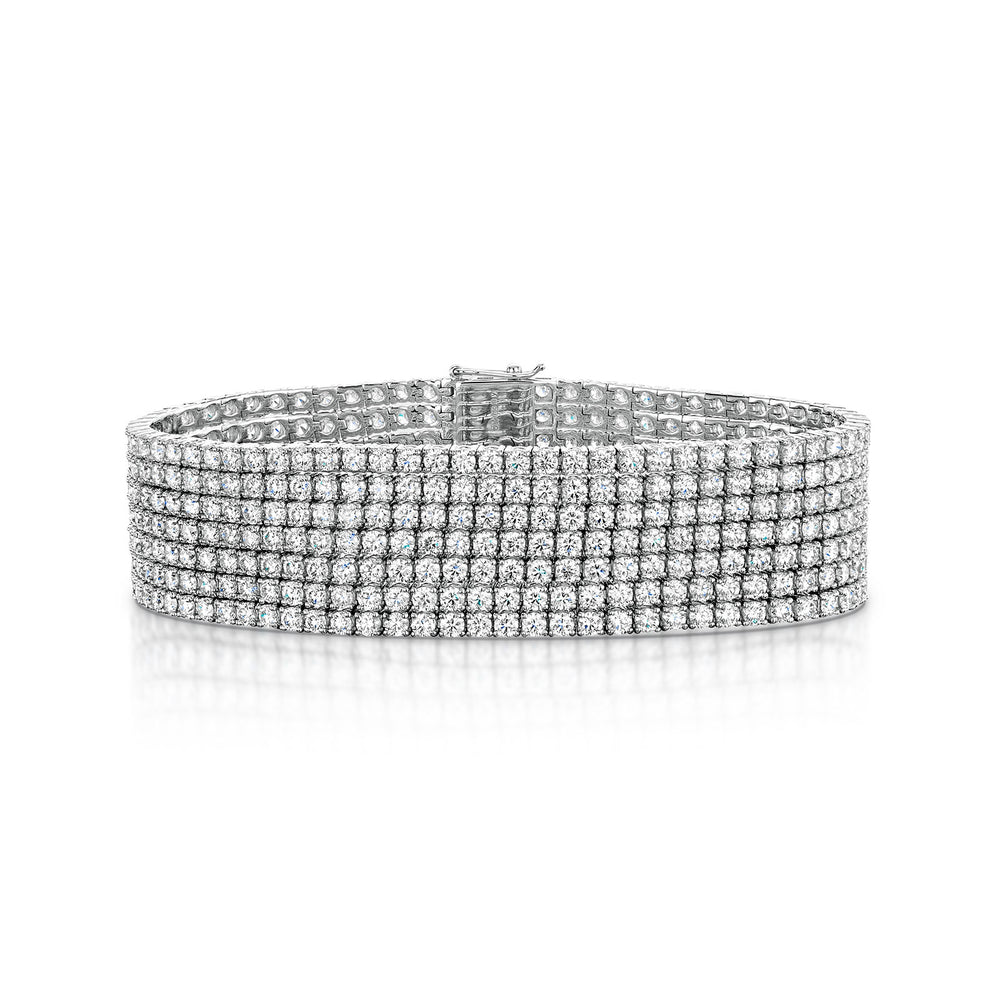 18ct White Gold Seven Row Diamond Tennis Bracelet simple Pursuit