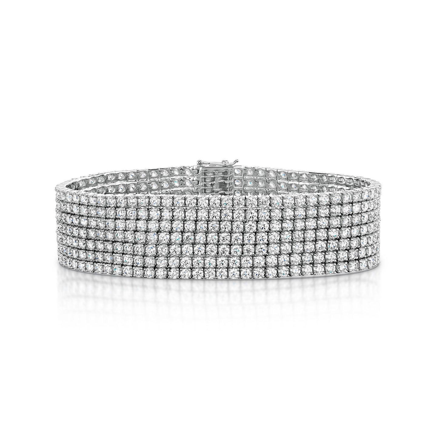 18ct White Gold Seven Row Diamond Tennis Bracelet simple Pursuit
