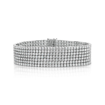 18ct White Gold Seven Row Diamond Tennis Bracelet simple Pursuit