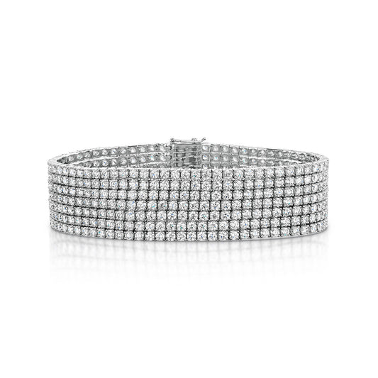 18ct White Gold Seven Row Diamond Tennis Bracelet simple Pursuit