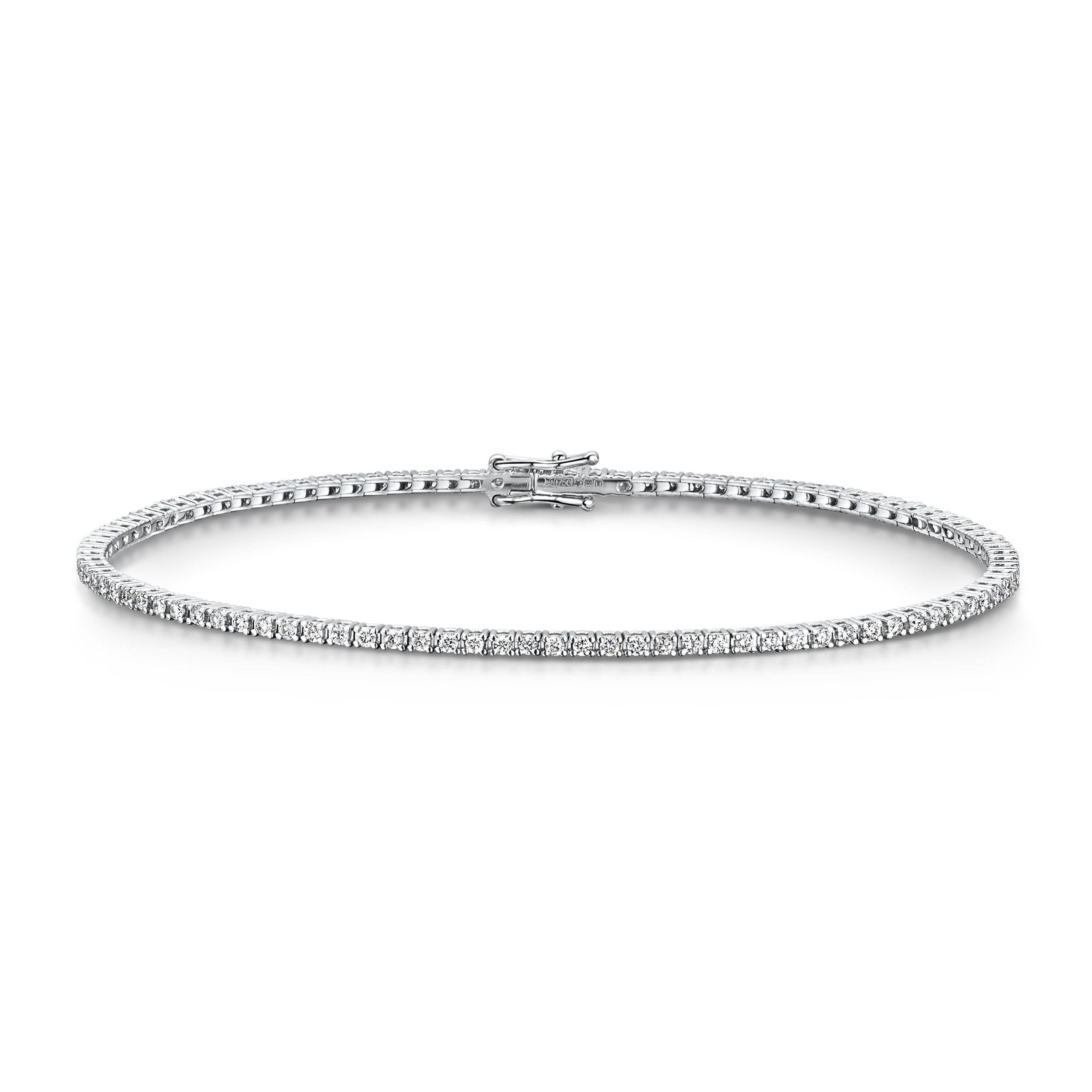 18ct White Gold Diamond Tennis Bracelet 1.35ct simple Pursuit