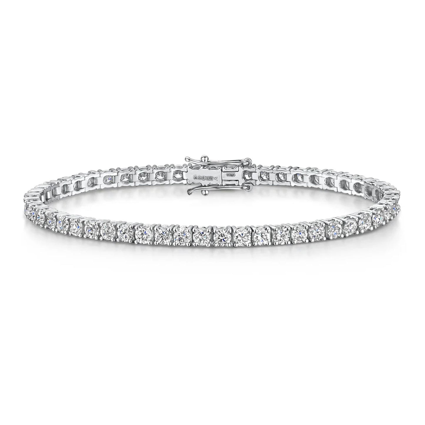18ct White Gold Diamond Tennis Bracelet 5.50ct simple Pursuit