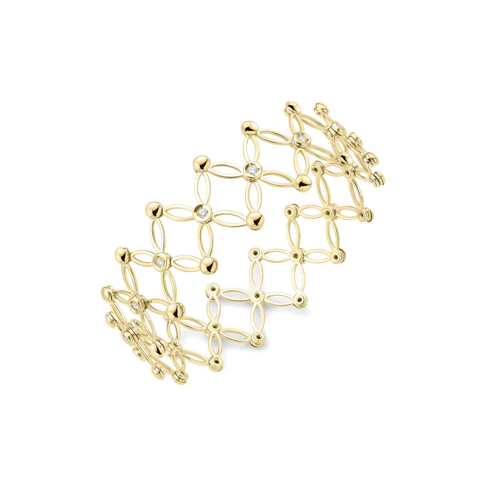 18ct Yellow Gold Diamond Expandable Bangle simple Pursuit