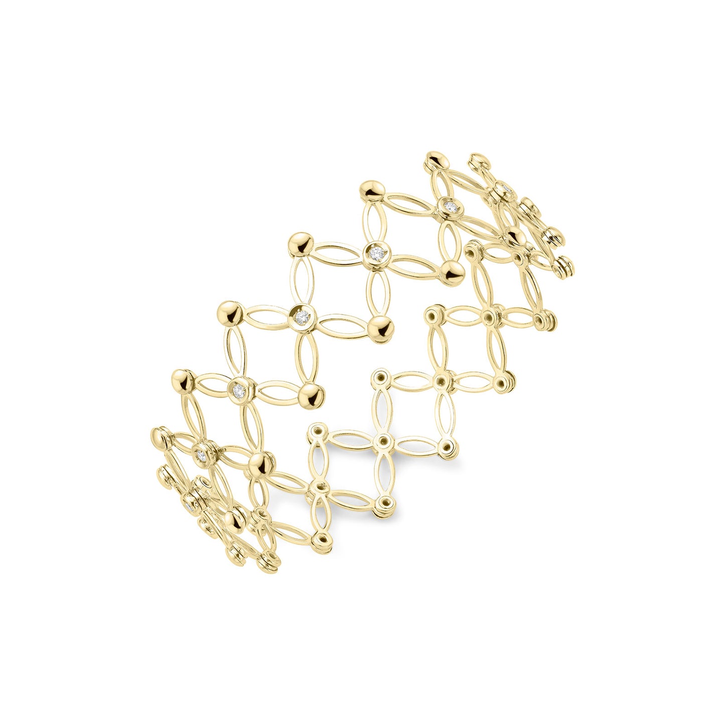 18ct Yellow Gold Diamond Expandable Bangle simple Pursuit