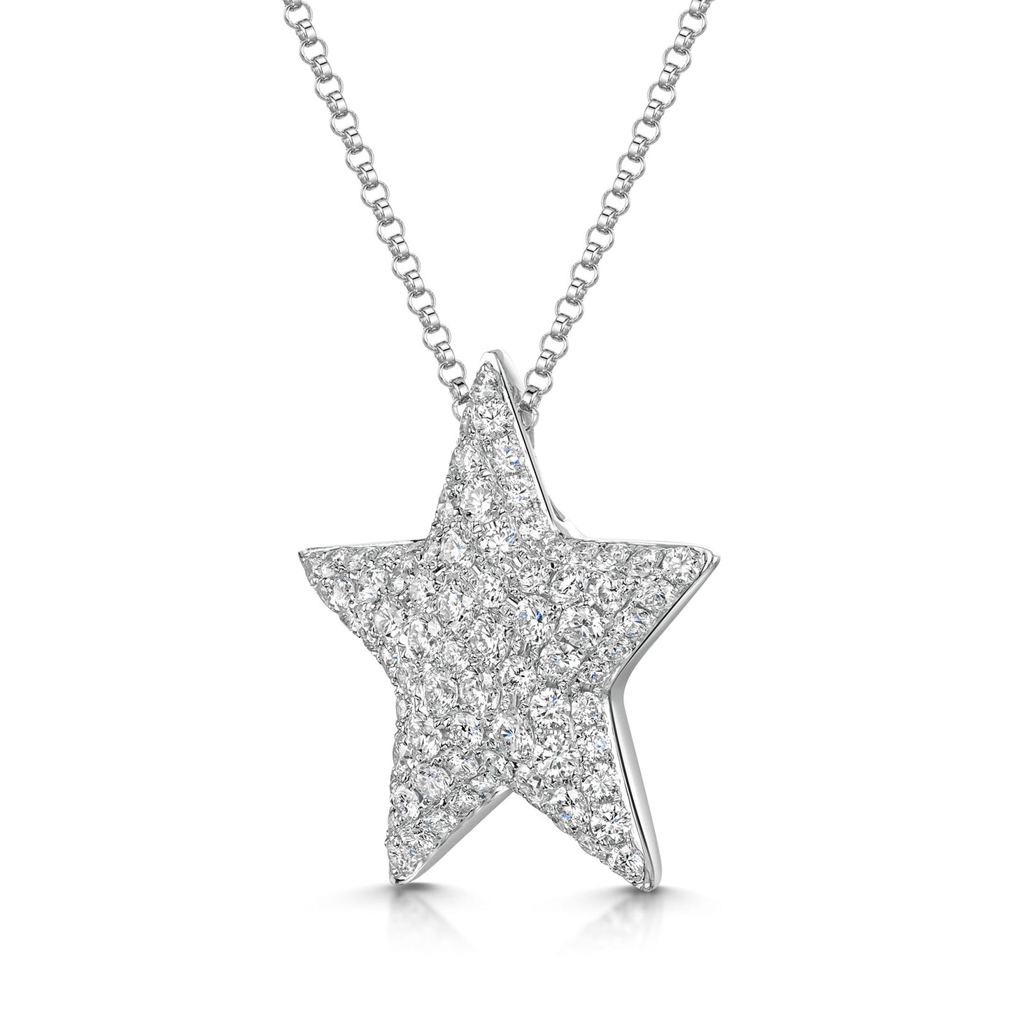 18ct White Gold Diamond Pave Star Necklace simple Pursuit