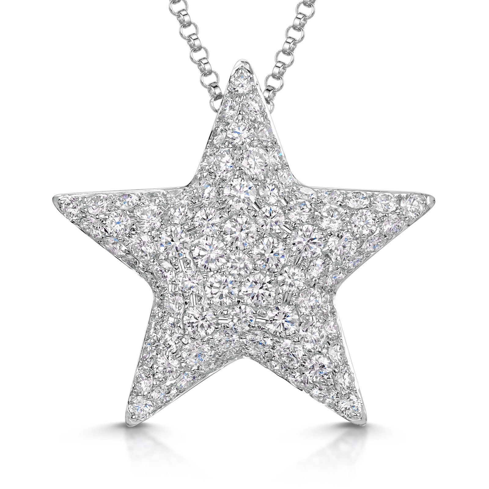 18ct White Gold Diamond Pave Star Necklace simple Pursuit