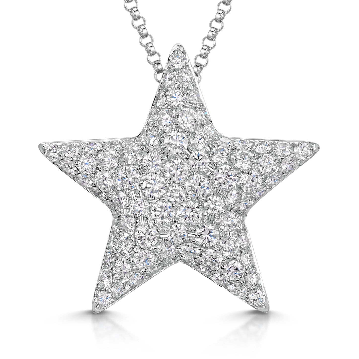 18ct White Gold Diamond Pave Star Necklace simple Pursuit
