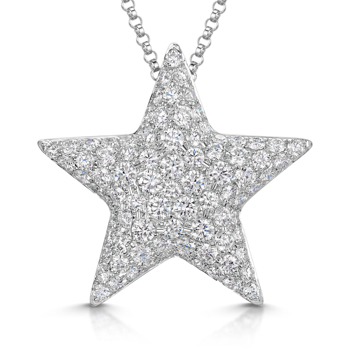 18ct White Gold Diamond Pave Star Pendant Necklace simple Pursuit