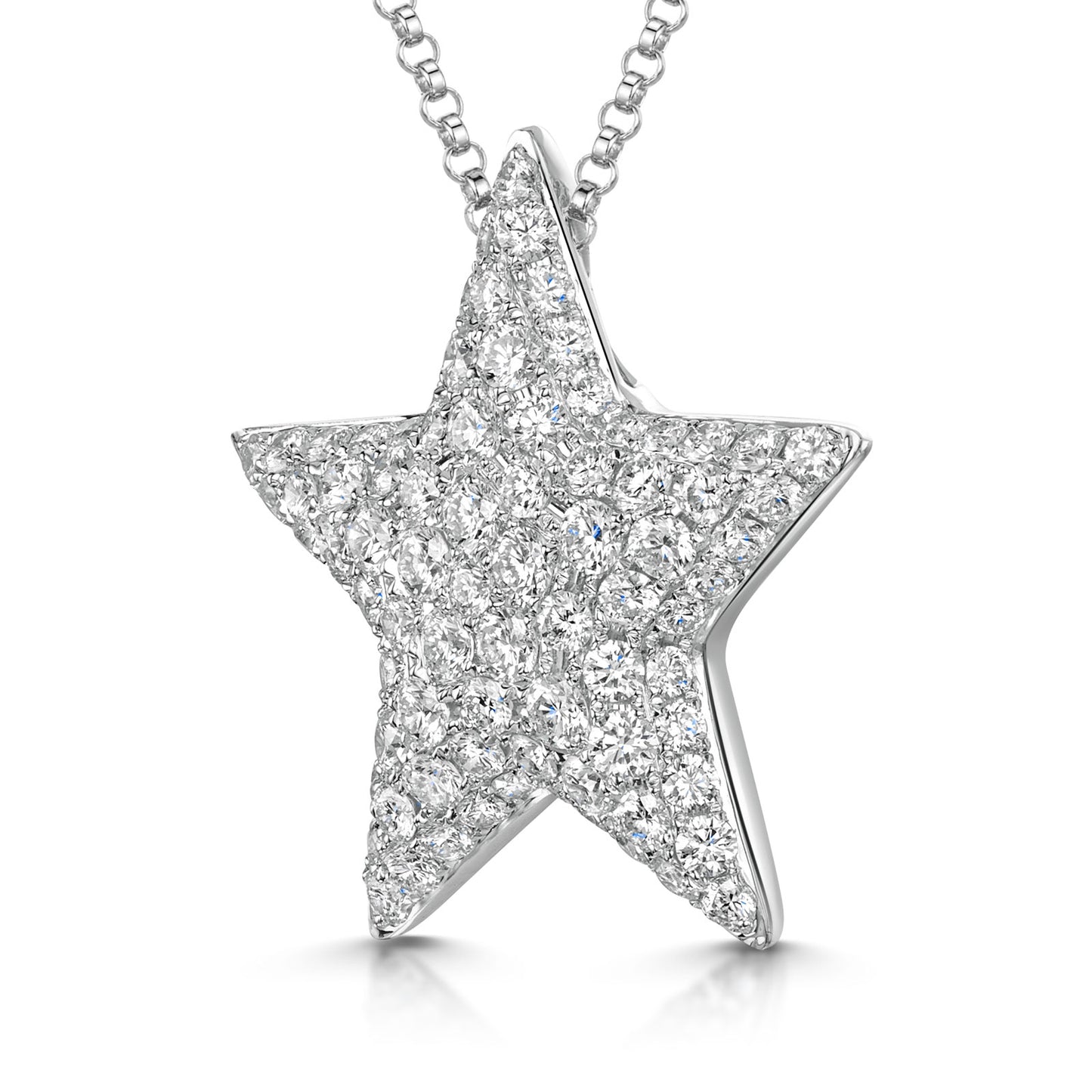18ct White Gold Diamond Pave Star Necklace simple Pursuit