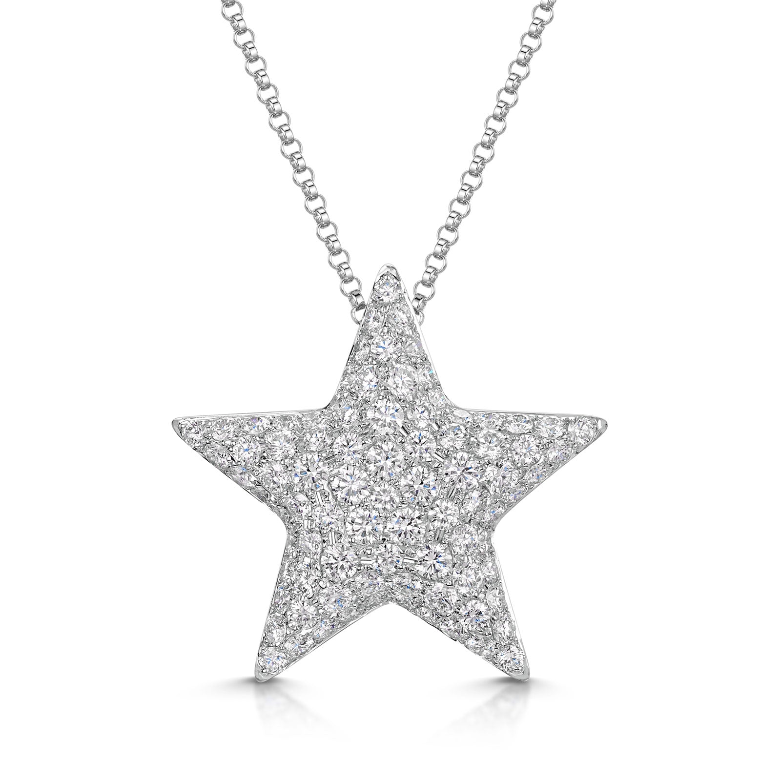 18ct White Gold Diamond Pave Star Necklace simple Pursuit