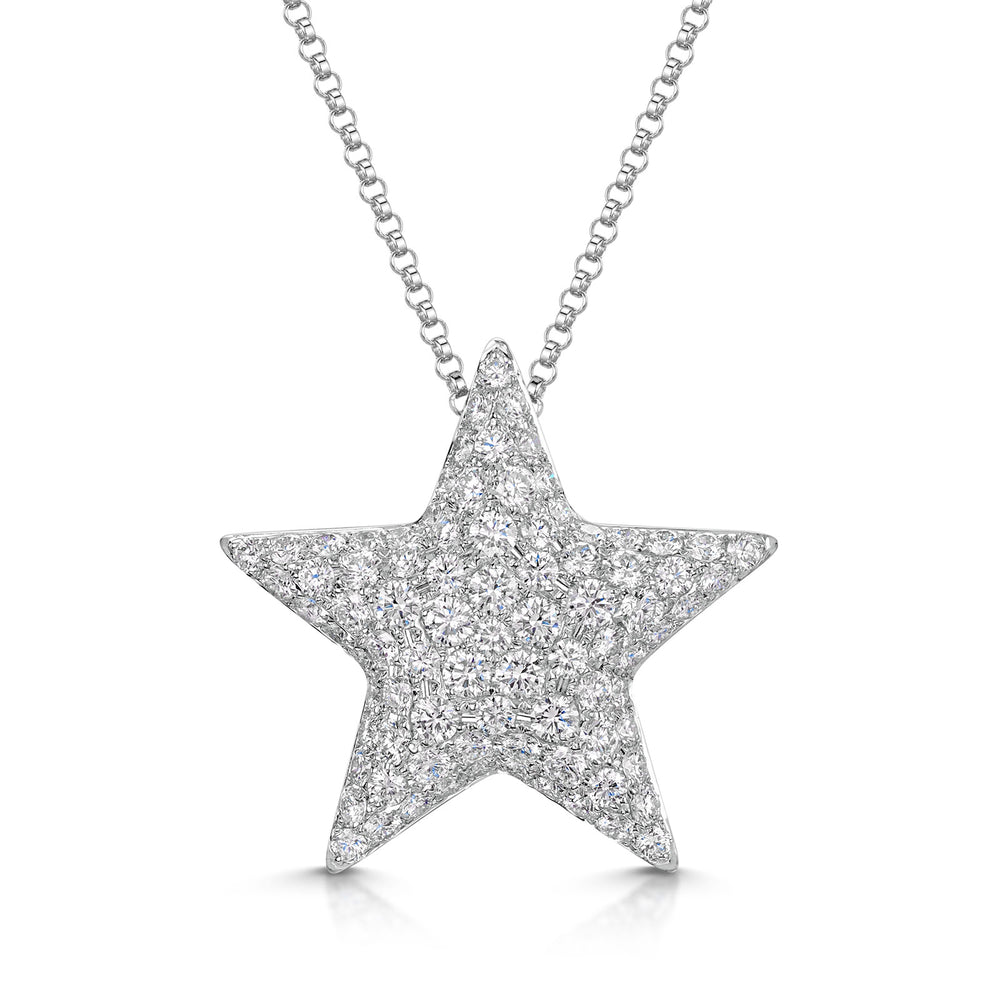 18ct White Gold Diamond Pave Star Necklace simple Pursuit