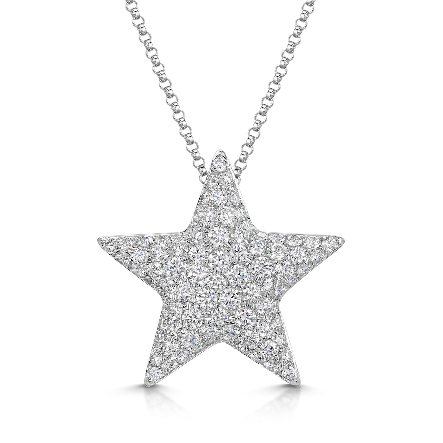 18ct White Gold Diamond Pave Star Necklace simple Pursuit