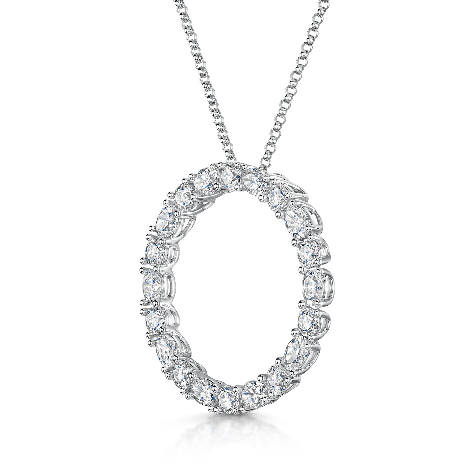 18ct White Gold Diamond Polo Necklace simple Pursuit