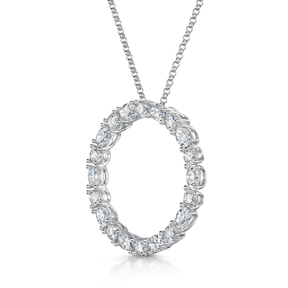18ct White Gold Diamond Polo Necklace simple Pursuit