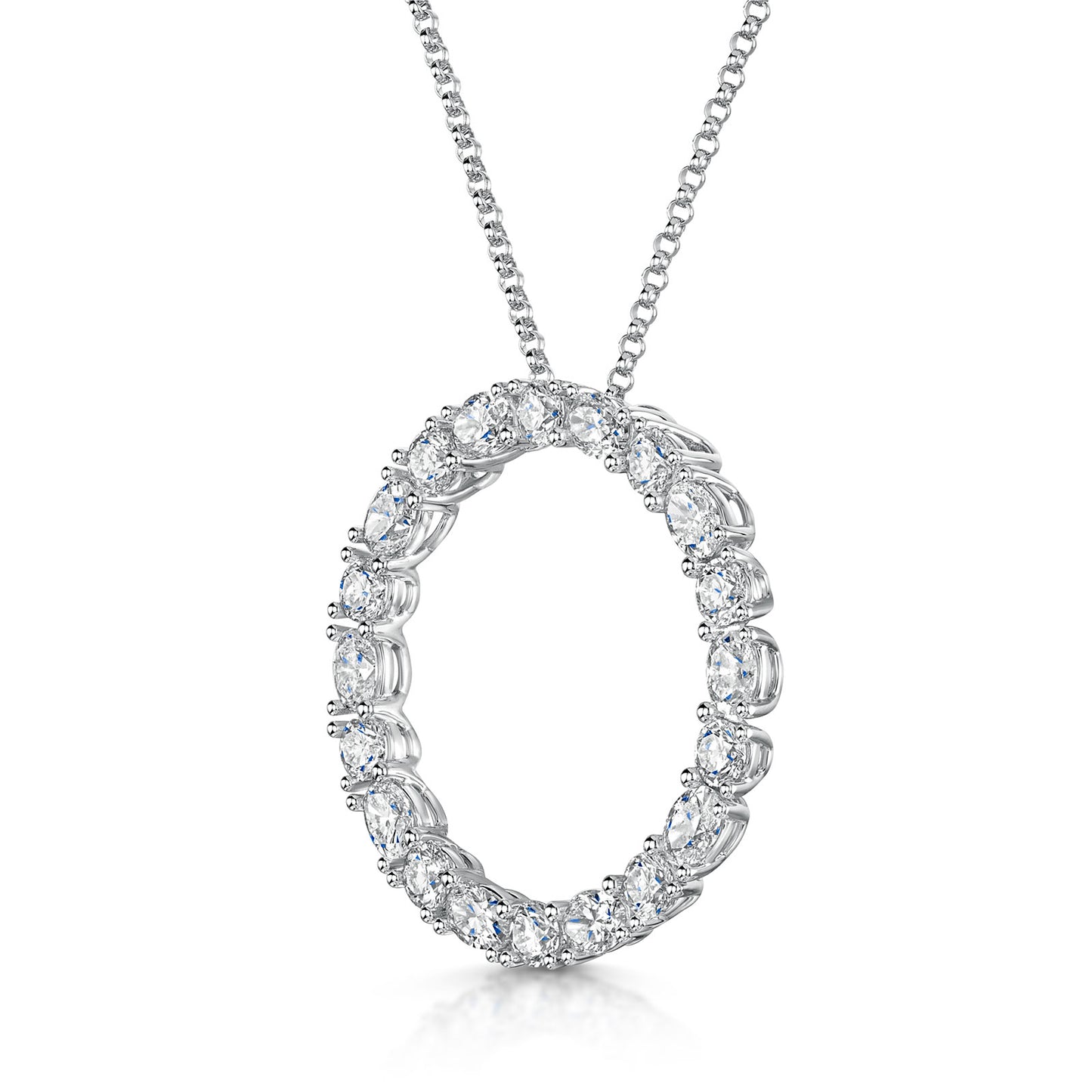 18ct White Gold Diamond Polo Necklace simple Pursuit