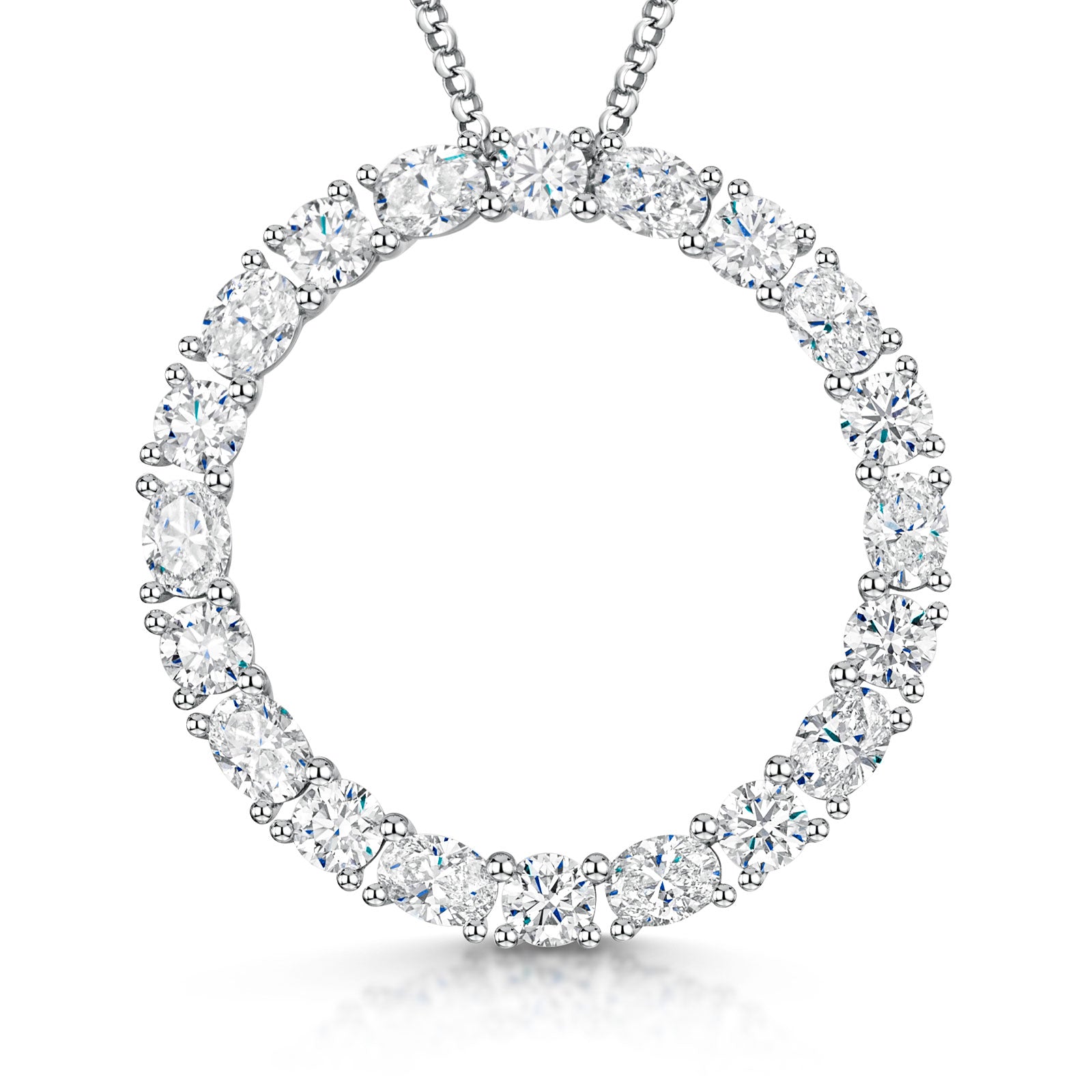 18ct White Gold Diamond Polo Necklace simple Pursuit