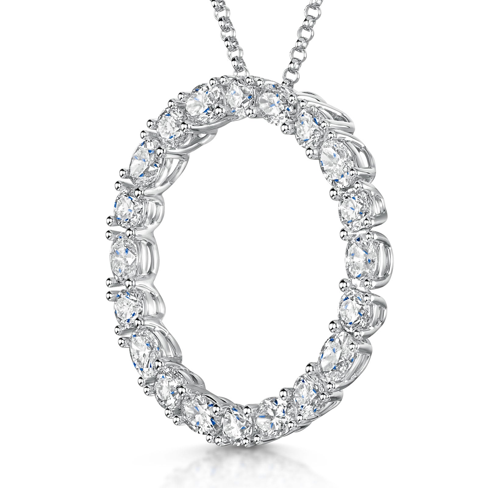18ct White Gold Diamond Polo Necklace simple Pursuit