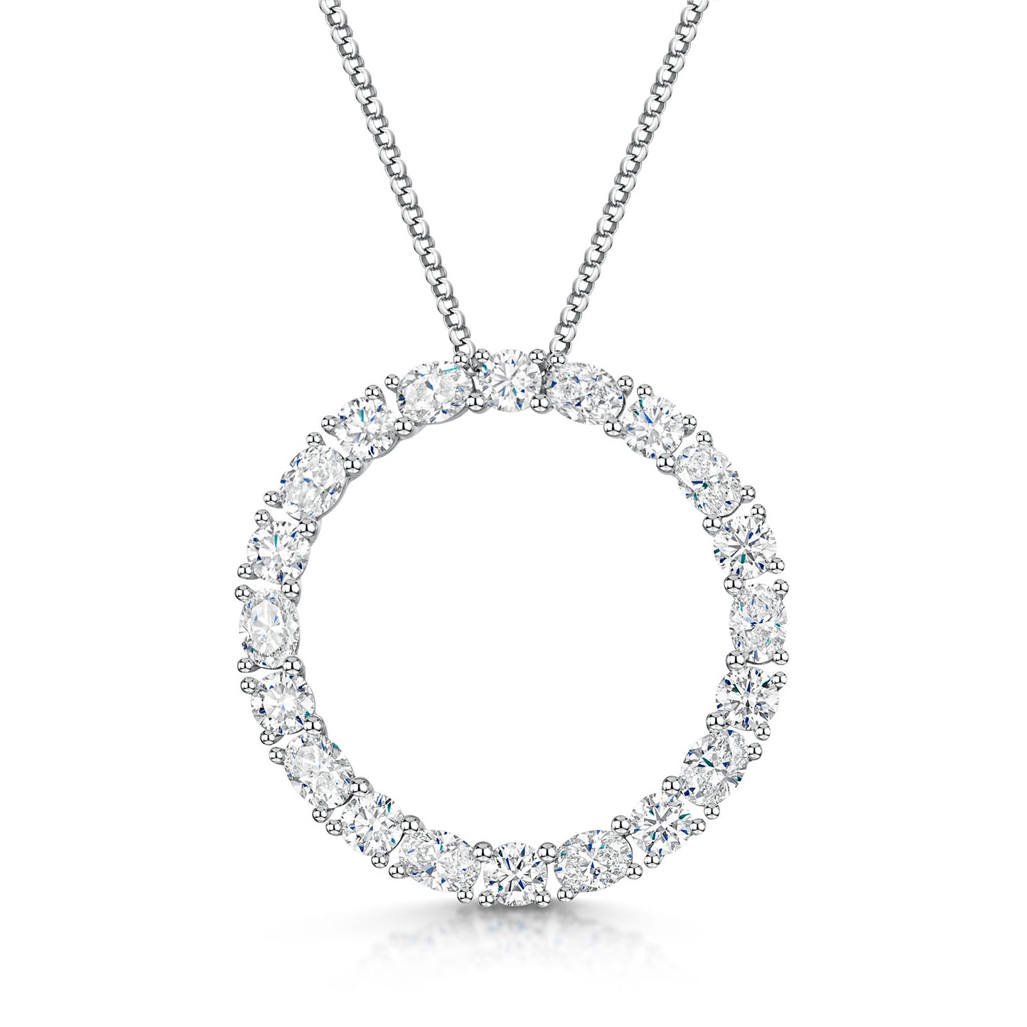 18ct White Gold Diamond Polo Necklace simple Pursuit