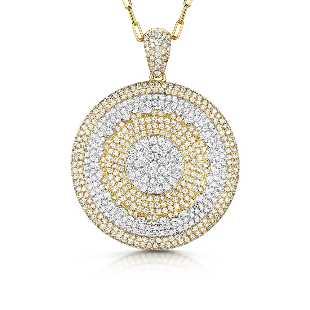 18ct Yellow & White Gold Pavé Circle Necklace simple Pursuit